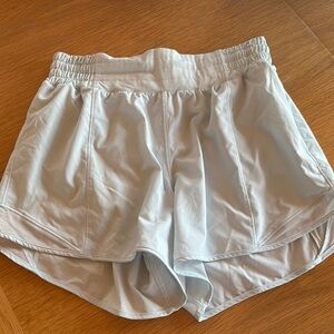 Light aqua blue Lululemon Hotty Hot Shorts 4” Athletic Shorts